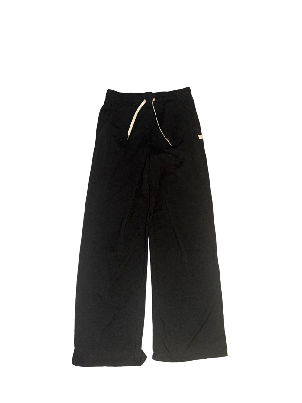 Vuori Black Wide-Leg Track Pants with Contrast Drawstring